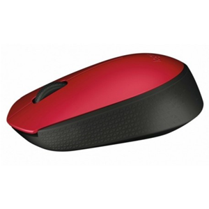 Logitech M171 - Mouse - senza fili - 2.4 GHz - ricevitore wireless USB - nero, rosso