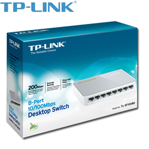 TP-Link TL-SF1008D 8-Port 10/100Mbps Desktop Switch - Switch - 8 x 10/100 - desktop