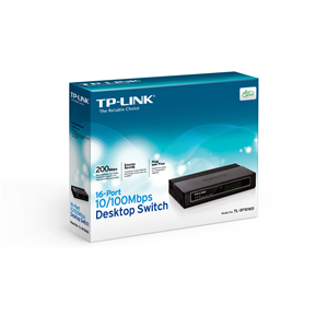 TP-Link TL-SF1016D 16-Port 10/100Mbps Desktop Switch - Switch - 16 x 10/100 - desktop