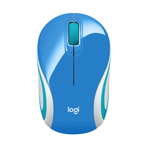 Logitech M187 - Mouse - ottica - senza fili - 2.4 GHz - ricevitore wireless USB - blu