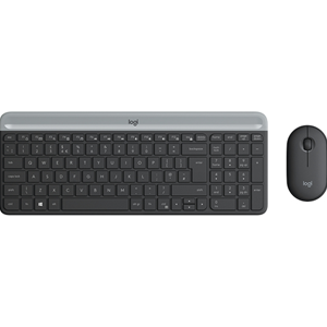 Logitech Slim Wireless Combo MK470 - Set mouse e tastiera - senza fili - 2.4 GHz - QWERTY - italiana - grafite