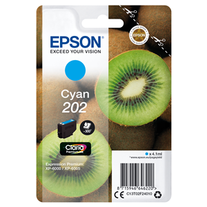 EPSON SUPPLIES Epson 202 - 4.1 ml - ciano - originale - blister - cartuccia d'inchiostro - per Expression Home XP-202, Expression Premium XP-6000, XP-6005, XP-6100, XP-6105