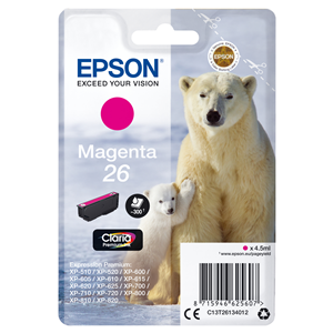 EPSON SUPPLIES Epson 26 - 4.5 ml - magenta - originale - cartuccia d'inchiostro - per Expression Premium XP-510, 520, 600, 605, 610, 615, 620, 625, 700, 710, 720, 800, 810, 820