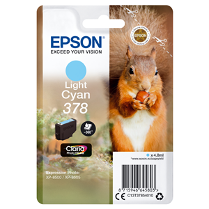 EPSON SUPPLIES Epson 378 - 4.8 ml - cyan chiaro - originale - blister - cartuccia d'inchiostro - per Expression Home XP-8605, XP-8606, Expression Photo XP-8500, XP-8505, XP-8700