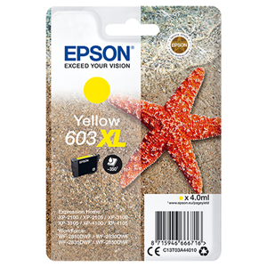 EPSON SUPPLIES Epson 603XL - 4 ml - XL - giallo - originale - blister - cartuccia d'inchiostro - per Expression Home XP-2150, 2155, 3150, 3155, 4150, 4155, WorkForce WF-2820, 2840, 2845, 2870