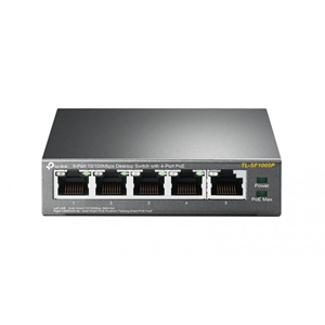 TP-Link TL-SF1005P - Switch - unmanaged - 5 x 10/100 (4 PoE) - desktop - PoE (58 W)