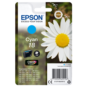 EPSON SUPPLIES Epson 18 - 3.3 ml - ciano - originale - cartuccia d'inchiostro - per Expression Home XP-212, 215, 225, 312, 315, 322, 325, 412, 415, 422, 425