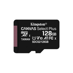 Kingston Canvas Select Plus - Scheda di memoria flash - 128 GB - A1 / Video Class V10 / UHS Class 1 / Class10 - UHS-I microSDXC