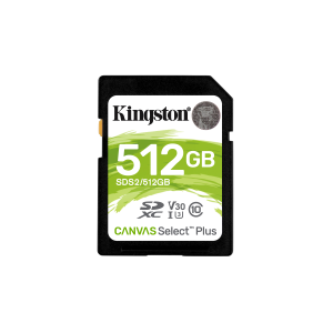 Kingston Canvas Select Plus - Scheda di memoria flash - 512 GB - Video Class V30 / UHS-I U3 / Class10 - UHS-I SDXC