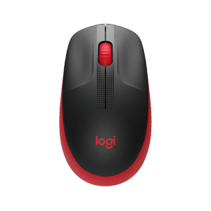 Logitech M190 - Mouse - ottica - 3 pulsanti - senza fili - ricevitore wireless USB - rosso