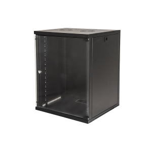 LINK ARMADIO RACK 19" 15 UNITA' DA MURO (A)750X (L)540 X PROFONDITA' 600 MM. COLORE NERO PORTA VETRO