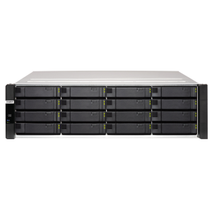 QNAP ES1686DC - Server NAS - 16 alloggiamenti - montabile in rack - SAS 12Gb/s - RAID 0, 1, 5, 6, 10, JBOD, sostituzione a caldo, hot spare 6, hot spare 10, 1 hot spare - RAM 96 GB - Gigabit Ethernet / 10 Gigabit Ethernet - iSCSI supporto - 3U