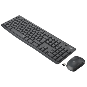 Logitech MK295 Silent - Set mouse e tastiera - senza fili - 2.4 GHz - AZERTY - Olandese - grafite