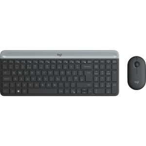 Logitech Slim Wireless Combo MK470 - Set mouse e tastiera - senza fili - 2.4 GHz - Ceca - grafite