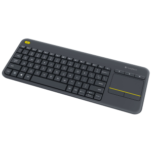 Logitech Wireless Touch Keyboard K400 Plus - Tastiera - senza fili - 2.4 GHz - Nordico - nero