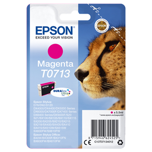 EPSON SUPPLIES Epson T0713 - 5.5 ml - magenta - originale - cartuccia d'inchiostro - per Stylus DX9400, SX115, SX210, SX215, SX218, SX415, SX515, SX610, Stylus Office BX310, BX610