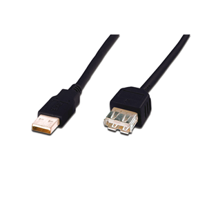 DIGITUS CAVO PROLUNGA USB 2.0 CONNETTORI A-A MASCHIO/FEMMINA - MT. 1,80 COLORE NERO