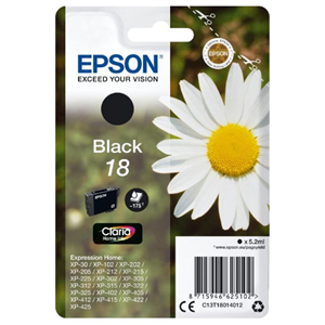 EPSON SUPPLIES Epson 18 - 5.2 ml - nero - originale - cartuccia d'inchiostro - per Expression Home XP-212, 215, 225, 312, 315, 322, 325, 412, 415, 422, 425