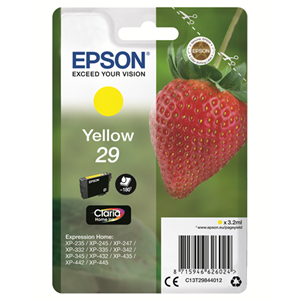 EPSON SUPPLIES Epson 29 - 3.2 ml - giallo - originale - blister - cartuccia d'inchiostro - per Expression Home XP-245, 247, 255, 257, 332, 342, 345, 352, 355, 435, 442, 445, 452, 455