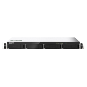 QNAP TS-435XeU - Server NAS - 4 alloggiamenti - montabile in rack - SATA 6Gb/s - RAID RAID 0, 1, 5, 6, 10, JBOD - RAM 4 GB - 2.5 Gigabit Ethernet / 10 Gigabit Ethernet - iSCSI supporto - 1U