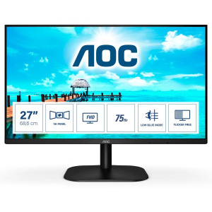 AOC 27B2DM - Monitor a LED - 27" - 1920 x 1080 Full HD (1080p) @ 75 Hz - MVA - 250 cd/m² - 4 ms - HDMI, DVI, VGA - black texture