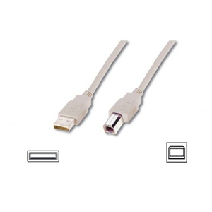 DIGITUS CAVO USB 2.0 CONNETTORI A-B, LUNGHEZZA MT. 1,80 COLORE GRIGIO CHIARO