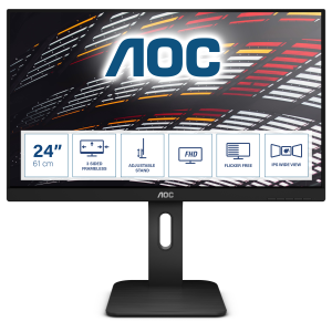 AOC X24P1 - Monitor a LED - 24" - 1920 x 1200 Full HD (1080p) @ 60 Hz - IPS - 300 cd/m² - 1000:1 - 4 ms - HDMI, DVI, DisplayPort, VGA - altoparlanti