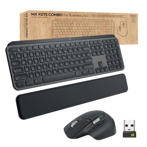 Logitech MX Keys Combo for Business - Set mouse e tastiera - retroilluminato - senza fili - Bluetooth LE - QWERTY - italiana - grafite