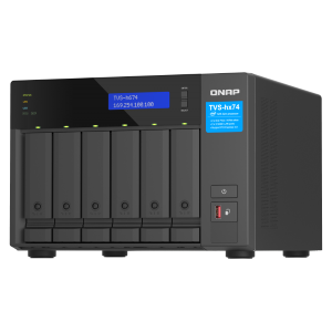 QNAP TVS-H674 - Server NAS - 6 alloggiamenti - SATA 6Gb/s - RAID RAID 0, 1, 5, 6, 10, 50, JBOD, RAID TP, TM - RAM 16 GB - Gigabit Ethernet / 2.5 Gigabit Ethernet - iSCSI supporto