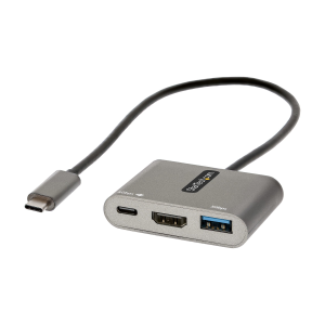 StarTech.com Adattatore multiporta USB C - Convertitore USB-C a HDMI 4K, 100W PD Pass-Through, Hub USB 3.0 Alimentato 5Gbps (1xType-C/1xA) - Mini Dock USB tipo C da Viaggio - DP Alt Mode (CDP2HDUACP2) - Docking station - USB-C / Thunderbolt 3 / Thund