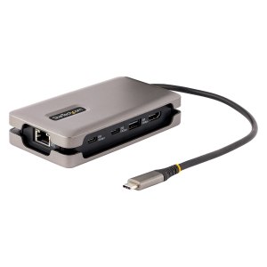 StarTech.com USB-C Multiport Adapter, 4K 60Hz HDMI 2.0b, HDR, USB 3.2 Gen 2 10Gbps Hub (2xUSB-C, 1xUSB-A), 100W PD Pass-Through, Mini Travel Dock, 12"/30cm Cable, Laptop Docking Station - Docking station - USB-C 3.2 Gen 2 / Thunderbolt 3 / Thunderbol