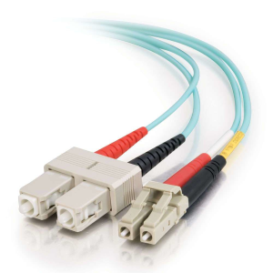 C2G LC-SC 10Gb 50/125 OM3 Duplex Multimode PVC Fiber Optic Cable (LSZH) - Cavo di rete - SC multi-mode (M) a LC multi-mode (M) - 1 m - fibra ottica - duplex - 50 / 125 micron - OM3 - senza alogeni - aqua