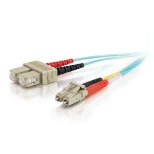 C2G LC-SC 10Gb 50/125 OM3 Duplex Multimode PVC Fiber Optic Cable (LSZH) - Cavo di rete - SC multi-mode (M) a LC multi-mode (M) - 2 m - fibra ottica - duplex - 50 / 125 micron - OM3 - senza alogeni - aqua