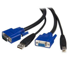StarTech.com Cavo per commuttatore KVM 2 in 1 VGA e USB - Cavo Switch KVM per USB e VGA da 1,8m - Cavo tastiera / video / mouse / USB - HD-15 (VGA), USB Tipo B (M) a USB, HD-15 (VGA) - 1.8 m - per P/N: RKCOND17HD, SV231USBGB, SV231USBLC, SV431USB, SV