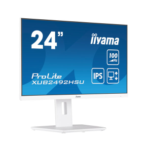 iiyama ProLite XUB2492HSU-W6 - Monitor a LED - 24" (23.8" visualizzabile) - 1920 x 1080 Full HD (1080p) @ 100 Hz - IPS - 250 cd/m² - 1300:1 - 0.4 ms - HDMI, DisplayPort - altoparlanti - bianco opco