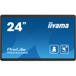 iiyama ProLite TW2424AS-B1 - Monitor a LED - 24" (23.6" visualizzabile) - fisso - touchscreen - 1920 x 1080 Full HD (1080p) @ 60 Hz - IPS - 1000:1 - 14 ms - HDMI - altoparlanti - nero, opaco