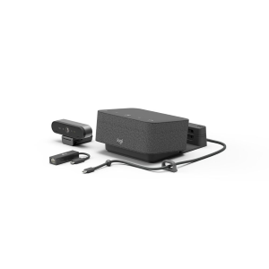 Logitech Logi Dock Focus Room Kit - Kit per videoconferenza (Logitech Logi Dock, Logitech BRIO Ultra HD Pro Webcam) - Certificato per i team Microsoft