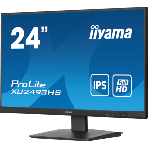 iiyama ProLite XUB2493HS-B6 - Monitor a LED - 24" (23.8" visualizzabile) - 1920 x 1080 Full HD (1080p) @ 100 Hz - IPS - 250 cd/m² - 1300:1 - 0.5 ms - HDMI, DisplayPort - altoparlanti - opaco, nero