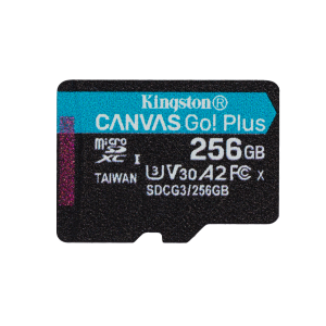 Kingston Canvas Go! Plus - Scheda di memoria flash - 256 GB - A2 / Video Class V30 / UHS-I U3 / Class10 - UHS-I microSDXC