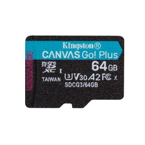 Kingston Canvas Go! Plus - Scheda di memoria flash - 64 GB - A2 / Video Class V30 / UHS-I U3 / Class10 - UHS-I microSDXC