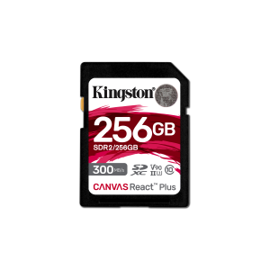 Kingston Canvas React Plus - Scheda di memoria flash - 256 GB - Video Class V90 / UHS-II U3 / Class10 - UHS-II SDXC