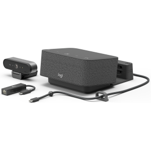 Logitech Logi Dock Focus Room Kit - Kit per videoconferenza (Logitech Logi Dock, Logitech BRIO Ultra HD Pro Webcam) - Certificato per i team Microsoft