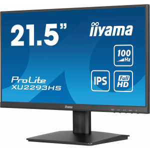 iiyama ProLite XU2293HS-B6 - Monitor a LED - 22" (21.5" visualizzabile) - 1920 x 1080 Full HD (1080p) @ 100 Hz - IPS - 300 cd/m² - 1000:1 - 1 ms - HDMI, DisplayPort - altoparlanti - opaco, nero