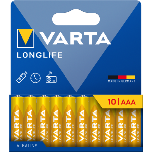 BATTERIA MINISTILO AAA 1,5V LR6 LONG LIFE 10PZ VARTA MEGAPACK