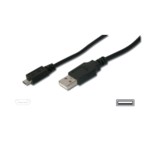 DIGITUS CAVO DI CONNESSIONE MICRO USB 2.0 B - LUNGHEZZA MT. 1,80 SCHERMATO